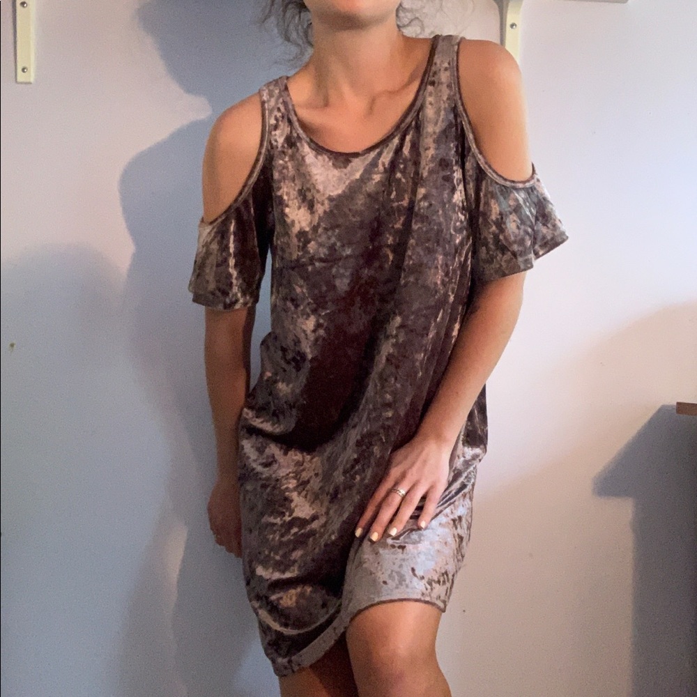 crushed velvet evening dress